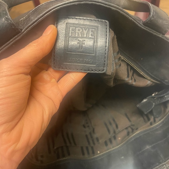 FRYE Melissa Black Leather Tote Excellent Condition - Picture 4 of 5